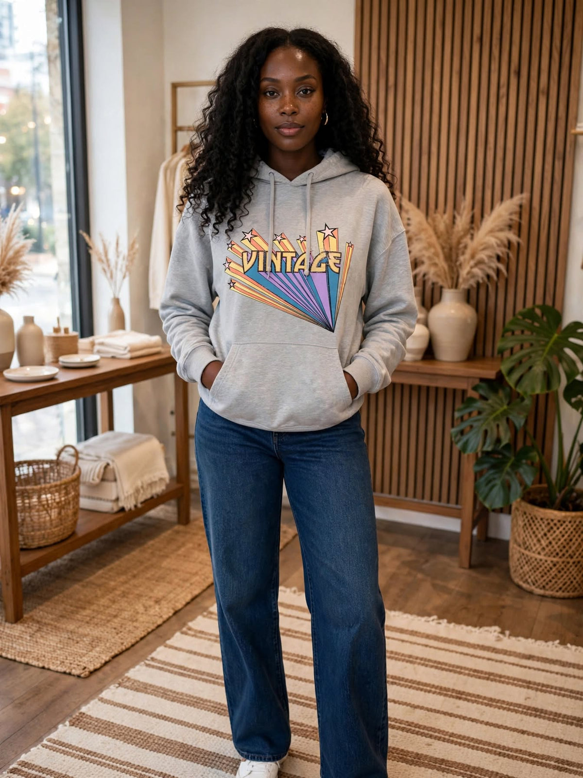 Vintage Hoodie Grey – Oversized