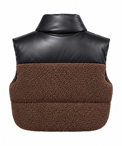 Aspen - Chocolate Sherpa Puffer Vest