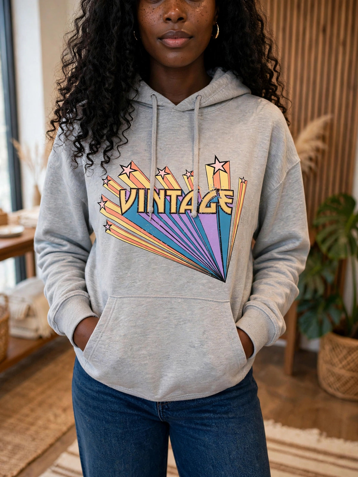 Vintage Hoodie Grey – Oversized