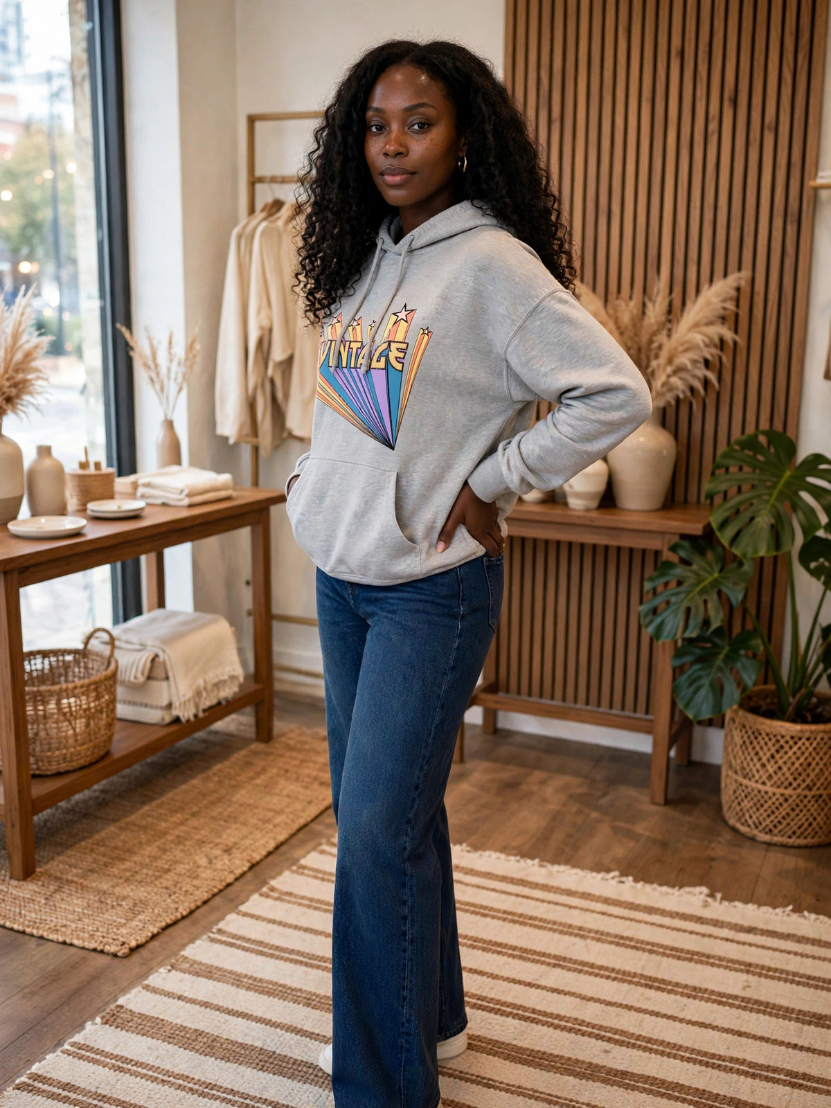 Vintage Hoodie Grey – Oversized